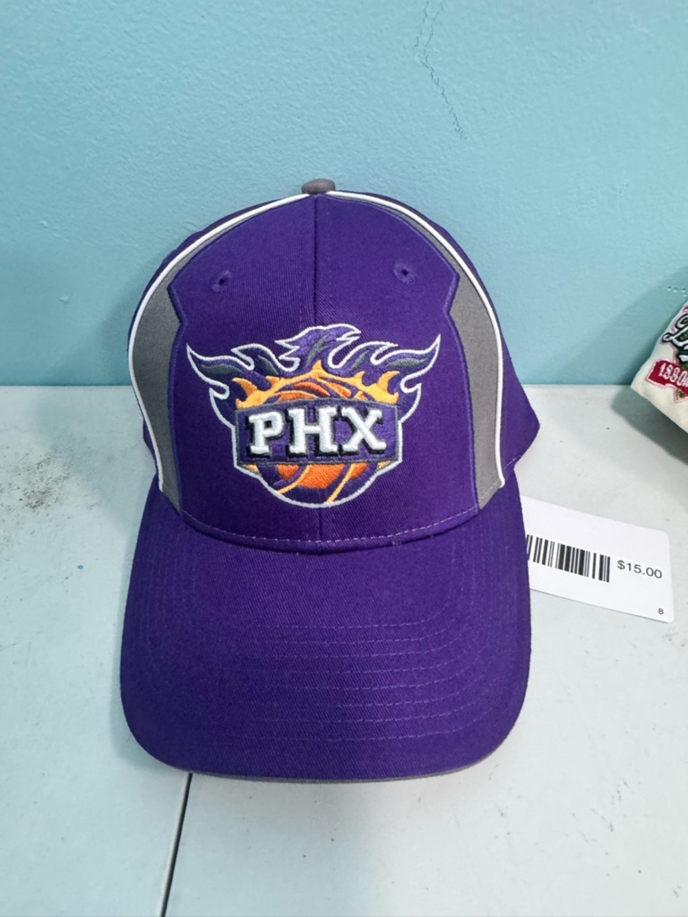 PHX Basketball Flame Logo Purple Cap
